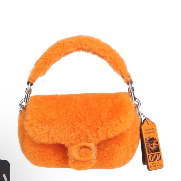 Coach x Lil Nas Micro Mini Tabby 12 Orange Shearling Bag NWT SOLDOUT EVERYWHERE - Picture 2 of 5